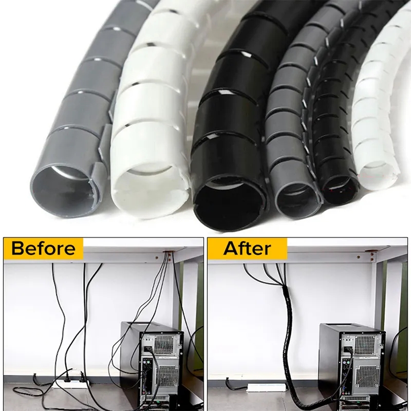 Cable Lock Flexible - 1/2M Flexible Spiral Cable Organizer Clips