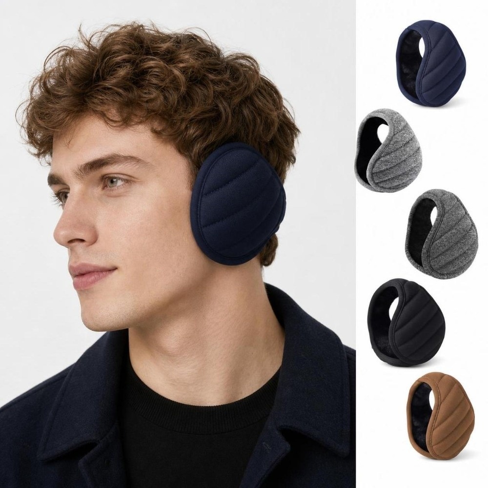 Winter Cycling Commute - Thick Lined Winter Earmuffs Soft Collapsible