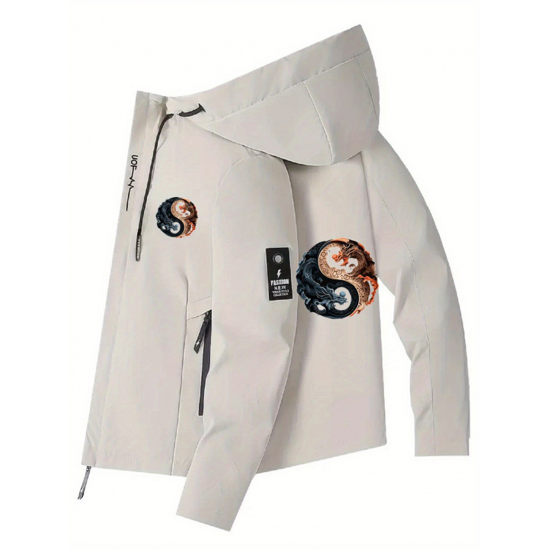 Cycling Commute Jacket - Men's Hooded Jacket - Zippered Windproof