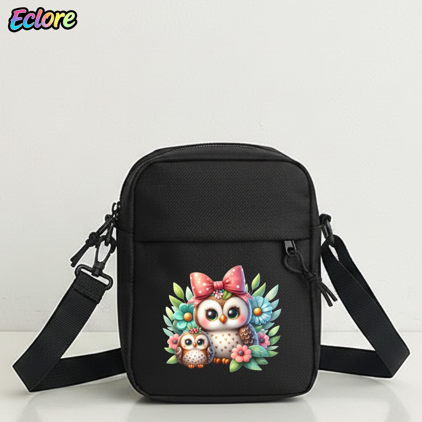Cycling To Work - Owl Print Oxford Shoulder Bag for