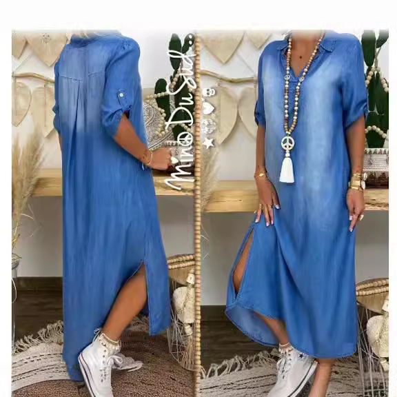 Loose Women's Denim Dress Wash - Cycling Commute Outfit review and price