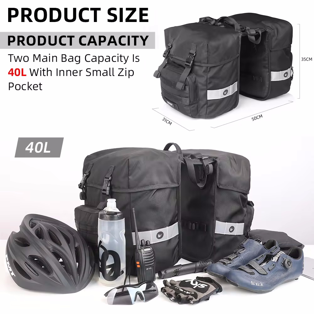 40L Bicycle Pannier Bag 2 in 1 - Panniers Waterproof Rear review and price