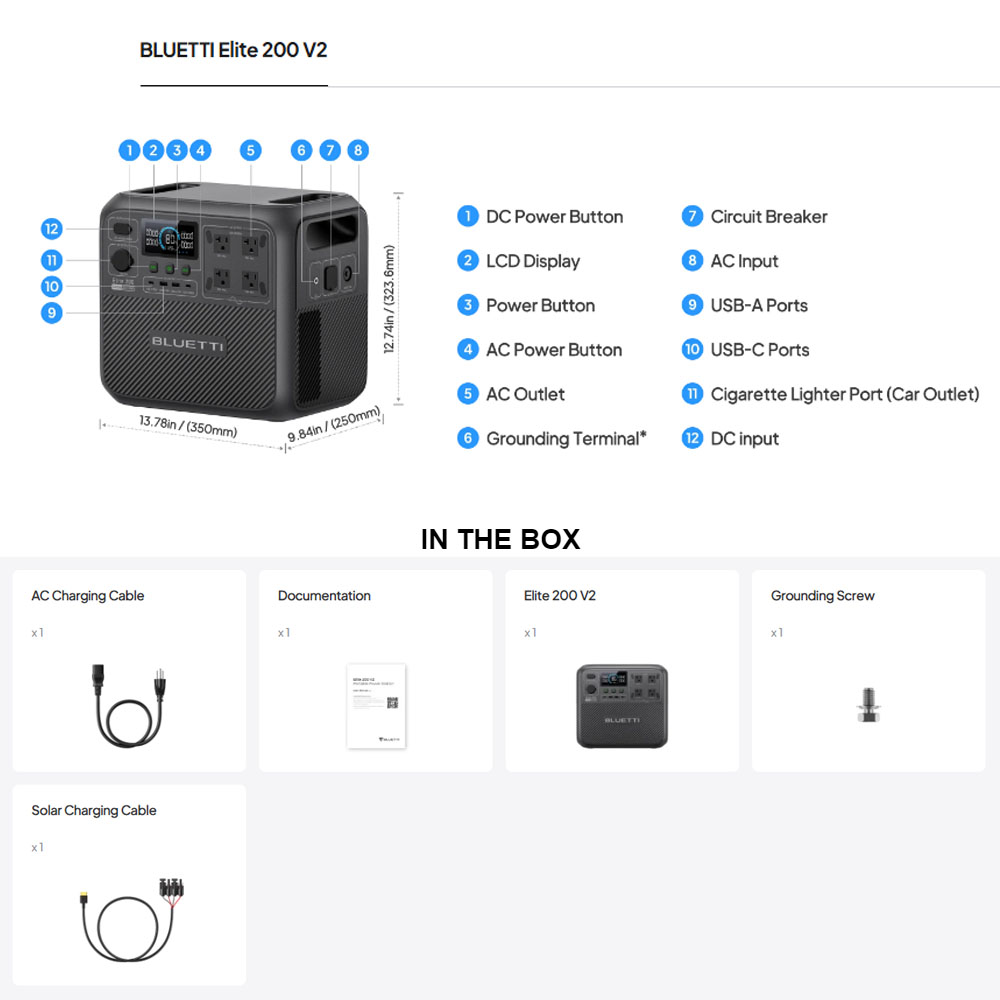 【Renew】BLUETTI Elite 200 V2 Po - Usb Charger Dynamo review and price