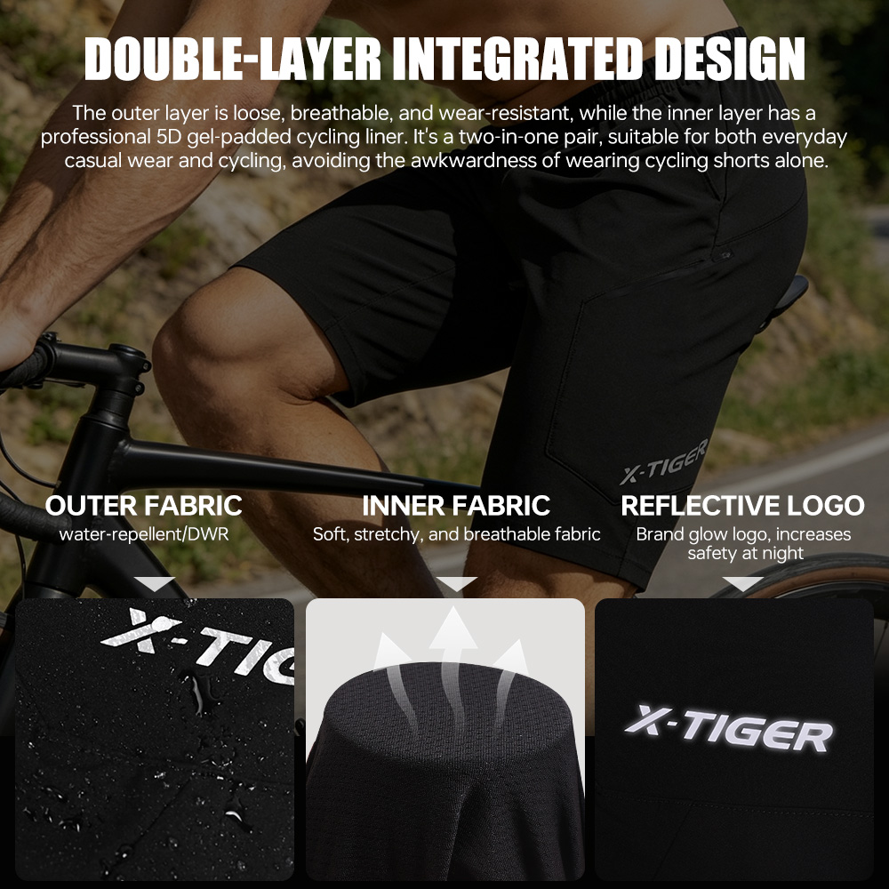 X-TIGER 2 in 1 Cycling Shorts  - Cycling Shorts For Commute review and price